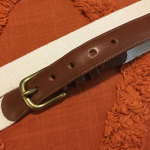 Vintage Authentic Coach Natural Linen and Leather Belt - Picture 9 of 11